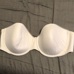 white strapless bra